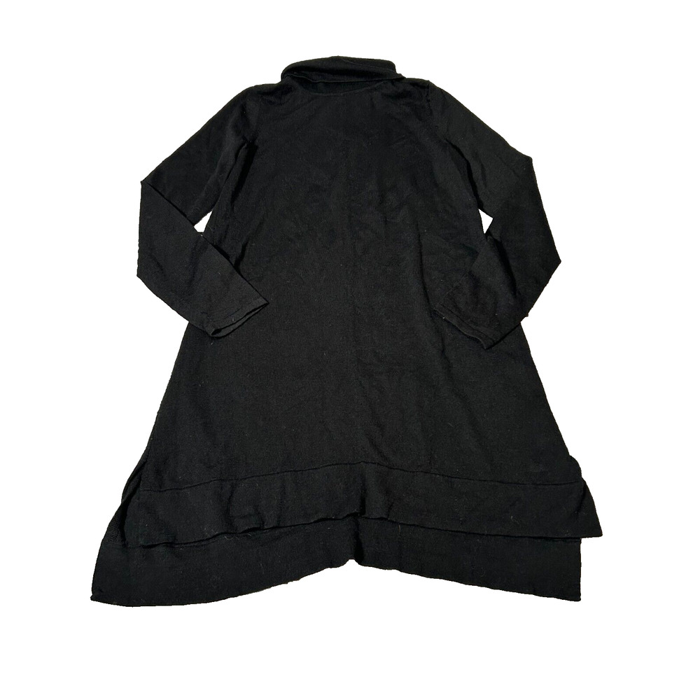 Eileen Fisher Womens‎ Black Merino Wool Turtleneck Longline Sweater Dress XXS